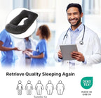 Pregnancy Pillow, Full Body 57 Inch Maternity Pillow with Removable Washable Cover - Sleep Support for Legs, Back, Neck, Shoulder, HIPS, Belly for Pregnent Women, Black Grey Velvet Cover