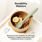 KeaBabies Silicone Baby Spoons, Self Feeding 6-12 months - 3-Pack Baby Weaning Eating Utensils, Toddler First Food Training Spoon, Infant, Kids Feeding Supplies Essential Set, Dishwasher-safe (Sage)