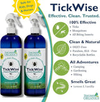 3 Moms Organics, TickWise 16oz Extra Strength Double Mama 2-Pack - DEET- Free, Tick and Insect Repellent, Plant Based Essential Oils, All Natural Ingredients, Safe for Kids, Adults, Dogs & Horses