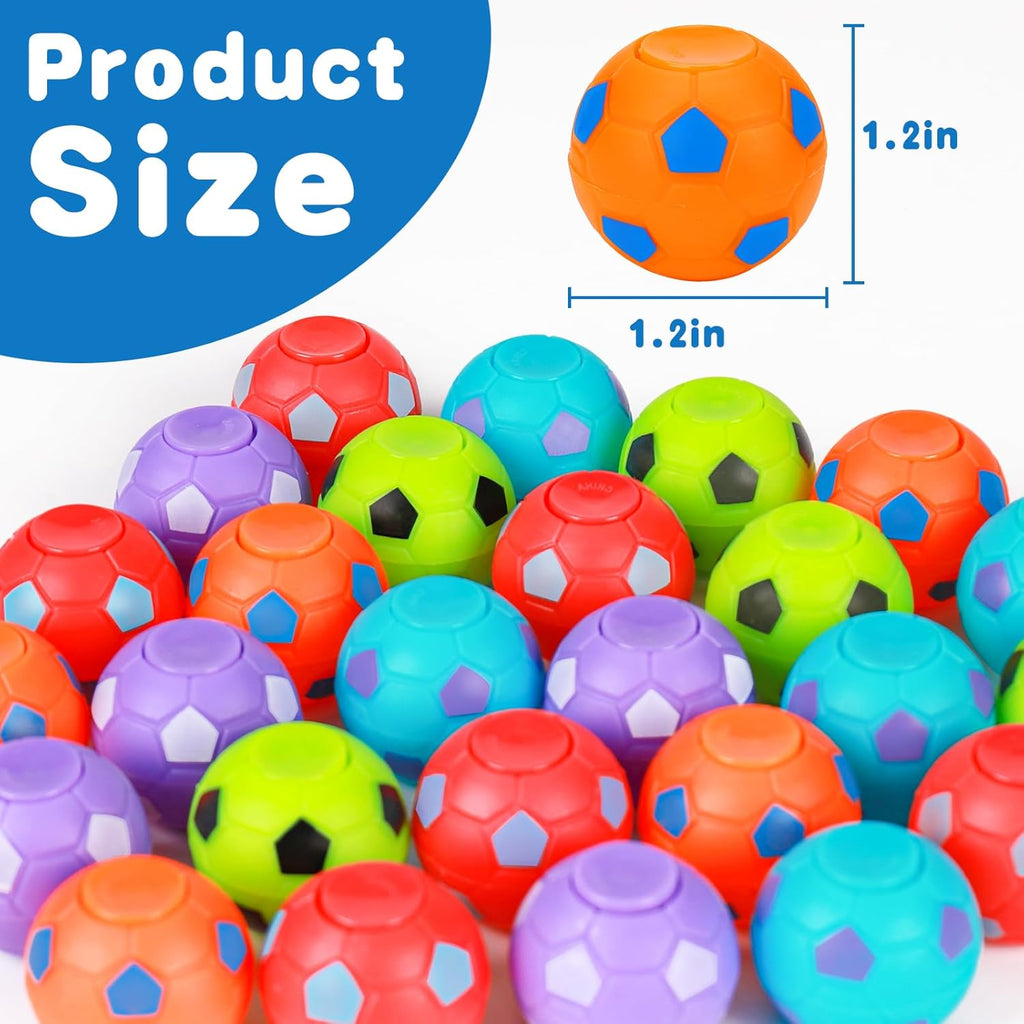 32PCS Fidget Spinner Soccer Balls Sports Party Favors Bulk for Kids 4-8 8-12 Birthday Goodie Treat Bag Stuffers Classroom Treasure Toys Carnival Prizes Pinata Fillers Mini Return Gifts for Boy Girl