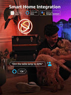 Lepro TB1 AI Smart Table Lamp, RGB+IC Addressable Color Changing Desk Light Alexa Google Enable, Music Sync Unique Cool LED Lamps for Game Room Decor Ambient Lighting, APP Control No Remote, 2.4 GHz