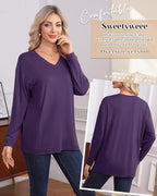 3 Pack Women's Oversize Nursing Shirts for Breastfeeding with Hidden Zippers Loose Fit Long Sleeve Maternity Tops