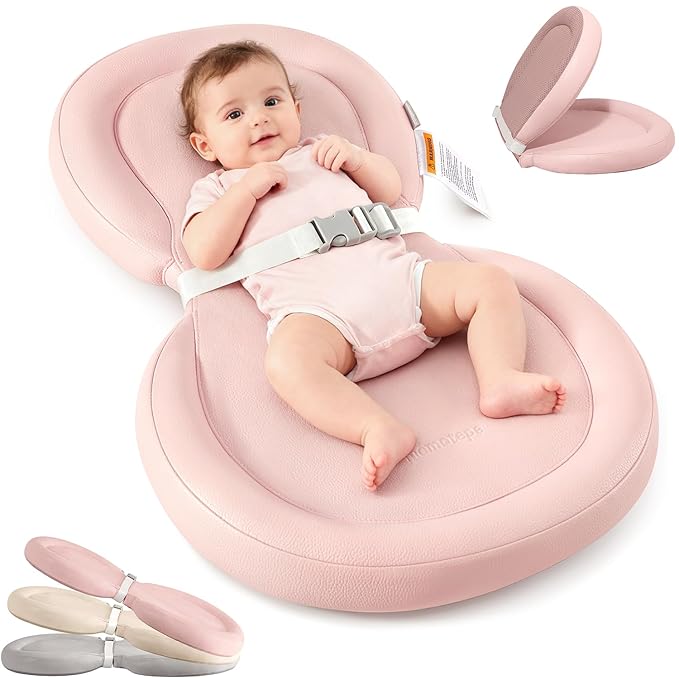 Baby Changing Pad with Waterproof & Wipe-Clean, Non-Slip Foldable PU Diaper Changing Pad, Adjustable Safety Belt, Changing Pad for Dresser, Changing Table,30"X19",Pink