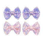Purple Sequins Bows for Girls, Handmade Hair Clip Glitter Hair Bows Alligator Clips Hair Accessories for Little Teen Toddler Girls Kids