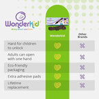 Adjustable & Reusable Child Safety Cabinet Locks & Latches, Baby Proofing Door Window, Cabinet, Toilet, & Refrigerator Lock, Child Safety Strap Locks with Adhesive Pads, Pack of 6, Brown - Wonderkid