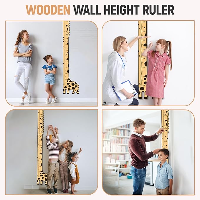 Wooden Growth Chart for Kids,Giraffe Height Chart for Boy Girls,Measuring Board for Kids Height,for Child's Room,Nursery Decor Decoration Wall Art (giraffe)
