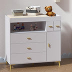 PakaLife Changing Table with Drawers, White Drawer Dresser,Changing Table Dresser with 5 Drawer & Cabinet…