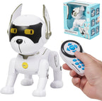 Top Race Robot Dog - Interactive Rechargeable RC Dog Toy for Kids with Gesture Sensing, Adventure Mode, Programming Tricks, STEM Learning - Robotic Pet for Ages 8-12 - White
