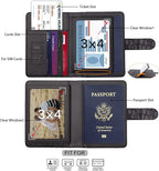 Melsbrinna Rfid Passport Holder for Travel women/Men, Cute Passport Wallet Rfid Blocking Card Slots, Rfid Passport Cover/CaseTravel Wallet, Passport Book Holder (1, Black2)