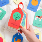 Spanish English Flash Cards - Bilingual Toddler First Words Flashcards – 26 Educational, Colorful, Double-Sided Vocabulary Cards – Sight Words for Toddler Games, ESL Kids & Preschoolers