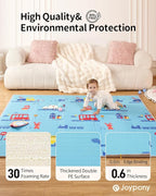 Baby Play Mat, 79" X 71" X 0.6" Extra Large & Thick Reversible Foldable Play Mats for Babies and Toddlers, Anti-Slip Portable Baby Floor Mat for Tummy Time, Baby Mat for Floor with Travel Bag