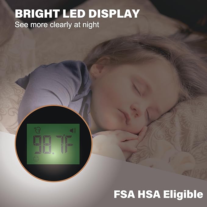 Amplim Baby Thermometer | 3-in-1 Infrared Thermometer for Ear, Forehead & Touchless, Accurate Fever Thermometer for Baby, Infants, Toddlers, Kids & Adults | Black Base Stand & Clock