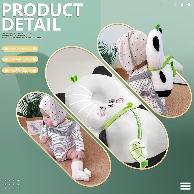 Baby Head Protector,Adjustable Baby Head Protection Backpack (Panda)