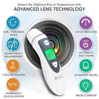 iProven Thermometer for Adults Forehead and Ear - Fever Alarm, 1 Second Reading, Color Temperature Indicator, 20 Readings Memory Recall, Medical Thermometer for Adults (White/Grey)