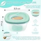 Leak-Proof Baby Food Storage Containers 12-Pack - 4oz BPA-Free Freezer & Microwave Safe Food Jars with Airtight Lids for Infants, Travel, Nurseries