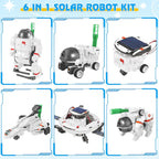 STEM Projects for Kids Ages 8-12 Solar Robot Kit 6-in-1 Space Toys for 10-Year-Old Boy Girl Gift Building Toys Science Kits Christmas Birthday Gifts for 8 9 10 11 12 Year Old, White
