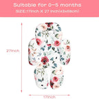 2 in 1 Infant Car Seat Insert, Car Seat Head Support Baby Girls Boys, Soft Newborn Carseat Insert Cushion, Perfect for Carseats, Strollers, Swings (Rose Flower)