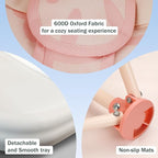 Tiny Marvels Portable 3-in-1 Baby Booster Seat, Cozy Floor Seat, Feeding Seat with Tray, Compact Foldable Toddler Booster with Child Safety Belt Carry Bag, Perfect for Travel (Blush Bloom)