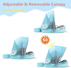 Mambobaby Float with Removable UPF50+ UV Sun Protection Canopy, Infant Pool Float Swimming Float with Tail & Adjustable Safety Seat, Baby Floats for Pool Bathtub (Narwhal Green-K03NGCTLURBKMF01K03)
