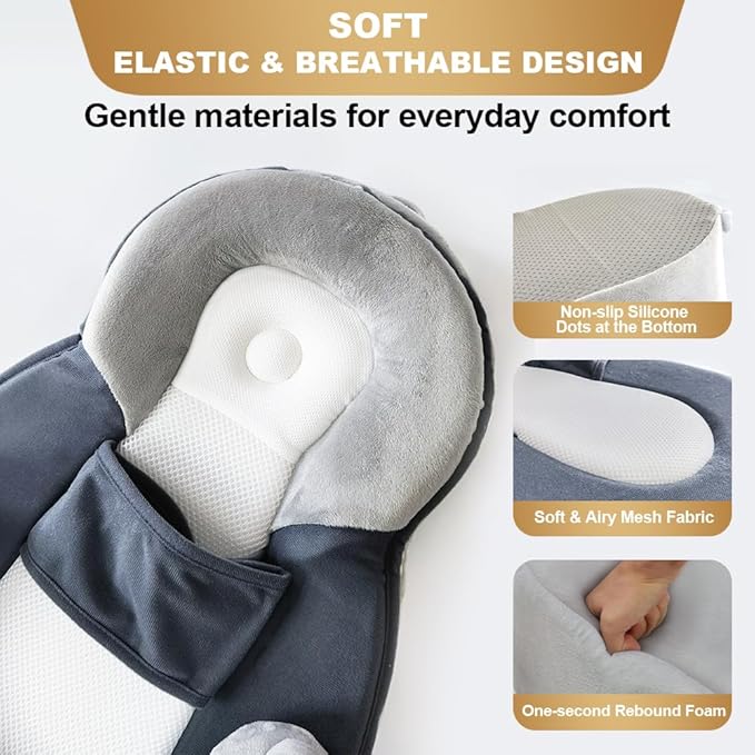 Baby Feeding Pillow, Anti Overflow Breast Feeding Pillow, Baby Lounger & Tummy Time Mat, Detachable Design
