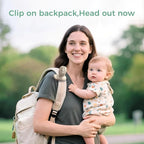 Momcozy Portable Fan with Clip | 4-Speed Mini-Fan for Carrier | Personal Fans Ultra Lighter 0.26lb | Gaps ≤4.5mm | Handheld Cooling | Rechargeable Rotate for Diaper Backpack/Stroller/Carrier/Chair