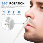 6 PCS Nasal Hair Cutter & 2 PCS Facial Hair Small Grooming Scissors for Men Women - Double-Sided Nostril Hair Remover Tool with 360° Rotating Blade, Nose Hair Trimmer & Eyebrow Scissors