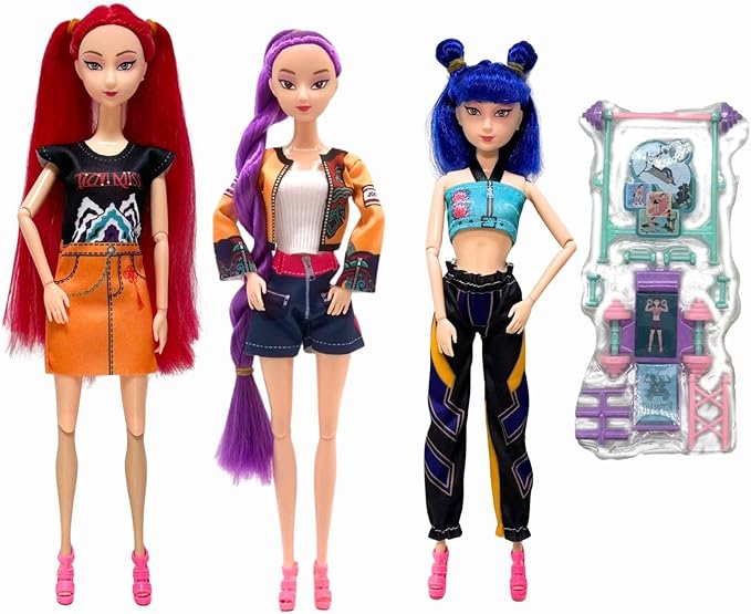 2025 New11.5''Singer Fashion Doll with Accessories and Trendy Outfits Set,Articulated/Made to Move Girl Group Dolls, Idea for Enthusiast Fan (Doll & Sport Accessories Sets)