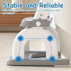 Potty Training Seat with Step Stool for Toddlers - Upgrade 2-in-1 Toilet Seat Toilet Ladder for Kids Children Boys Girls, Anti-Slip Pad & Adjustable Height with Waterproof - Grey