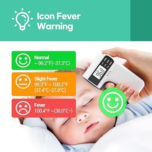 Medical Grade Infrared Non-Contact Forehead Thermometer, Digital Infrared Thermometer for Adults and Kids, Touchless Baby Thermometer, LCD Display and Memory Function (Gold)