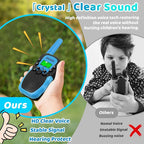 Vvinca Walkie Talkies for Kids Rechargeable 3 Pack, Toys for Boys Girls Age 3-13 Ourdoor Camping Birthday Gift, 3KM Long Range Walkie-Talkie 2 Way Radios 22 CH VOX with Li-ion Battery Flashlight