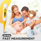 TrelaCo 20 Pcs Thermometer for Adults Digital Oral Thermometer for Fever Basal Body Fast Reading Flexible Tip for Underarm Rectal Mouth Temperature Measurement(Yellow)