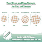 wegreeco Nursing Breast Pads (14 Pack) + Laundry Bag & Travel Storage Bag, 4.7 inch Option - Washable & Reusable Breastfeeding Nursing Pads (Light Coffee, Black Checkerboard, Large, Plain Shape)