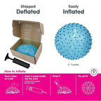 Edushape Original Sensory Ball - 7" Deflated with Pump, Transparent Blue, Enhances Gross Motor Skills for Kids 6 Months & Up