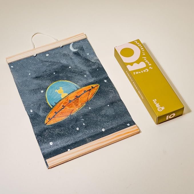 Sculpd Kids Painting Kit, Paint Craft Set for Kids Age 7+, Includes 5 Colour Paint Set, Paintbrushes, Magnetic Picture Frame, 2 Canvases, Paint Palette, Additional Art Supplies and Free Guidebook