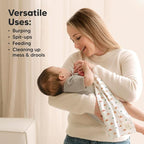 Organic Burp Cloths Baby Boy, Girl - 6-Pack Large Cotton Burping Cloths for Babies, Spit Up Rags, Super Absorbent, Ultra Soft Newborn Rag, Gender Neutral, Machine Washable, Durable (Roarsome)