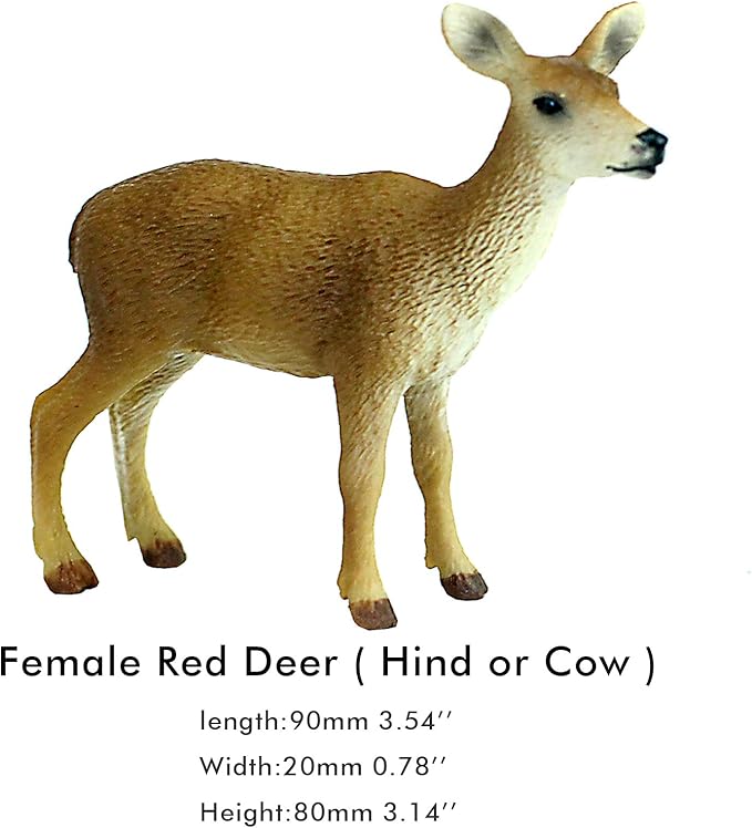 FUNSHOWCASE African Jungle Animals Toy Red Deer Figure Realistic Plastic Figurine Playset Lot 2-Piece