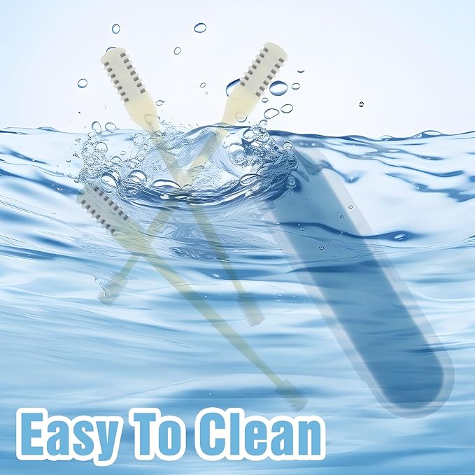 3Pcs 2-in-1 Nasal Hair Cutter Nostril Hair Remover Tool Portable Manual Mens Nose Hairs Trimmer Suitable for Men and Women with Soft Cleaning Brush (Cream)