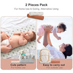 Vegan Leather Baby Changing Mat - Wipeable Portable Changing Pad 2 Pack, Foldable Travel Changing Mat for Baby, Newborns Toddlers Shower Gifts (Rainbow&Elephant,15.75"*28")