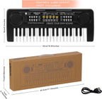 Raimy 37 Keys Piano Keyboard for Kids, Portable Keyboard Piano Early Learning Educational Electronic Musical Instrument Toys Gifts for 3 4 5 6 7 8 9 Year Old Boys and Girls (Black)