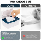 Baby Wipes Dispenser, Wipe Holder for Baby & Adult,Keeps Wet Tissue Fresh, Non-Slip Wipes Case,Easy Open & Close， Flushable Wipe Container with Sealing Design Lid