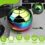 Kinetic Fidget Spinner Lumious Desk Toy for Kids Adults, Cool Optical Illusion Gadget Metal Stress Relief Gyro Ball, Easter Egg Stuffer Birthday Party Gift for Age 3-12 5-16 (Rainbow-Green Light)