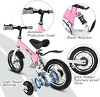Balance Bike 2 in 1,The Dual Use of a Kids Balance Bike and Kids Bike,12 14 Inches for 2-6 Years Old,with Shock Absorbers, Fenders, Pedals, Auxiliary Wheels