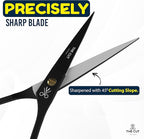 The Cut Factory- 6.5” Professional Hair Scissors & Tweezers - High Carbon 420 Stainless Steel Hair Cutting Scissors, Ultra-Sharp Barber Shears for Salon & Home, (BLACK)