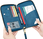 Leather RFID Blocking Passport Holder Travel Wallet, Passport Cover/Travel Wallet for Women/Men with