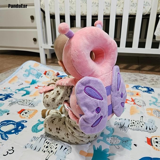 PandaEar Baby Head Protection Backpack, Toddler Walking Head Protector, Adjustable Head Protector Pad Safety Cushion (Pink)