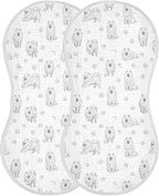 2 Pack Muslin Burp Cloths Samoyed Dogs White Cotton Baby Burp Cloths Extra Absorbent and Soft Thick Burping Cloth for Baby Boys Girls 22x11 Inch