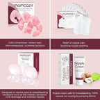 Momcozy Larger Breast Therapy Packs, Hot and Cold Breast Pads with 2 Soft Covers, Breastfeeding Essentials，2 Pack，Pink