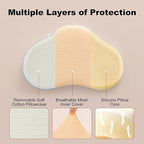 Reidio 1pc Toddler Silicone Pillow Breathable Toddler Pillow with Removable Cotton Pillowcase Kids Pillows for Sleeping Machine Washable (Rose, H1)