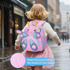 3D Butterfly Toddler Backpack - Cute Animal Cartoon Mini Travel Bag for Girls 1-3 Years,Waterproof Kids Preschool Backpack with Personalized Design (Butterfly Style)