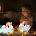 Cuteoy Light-up Plush White Unicorn LED Stuffed Animal Birthday Christmas Plushies Toy Gifts for Kids Toddler Girls, 15"